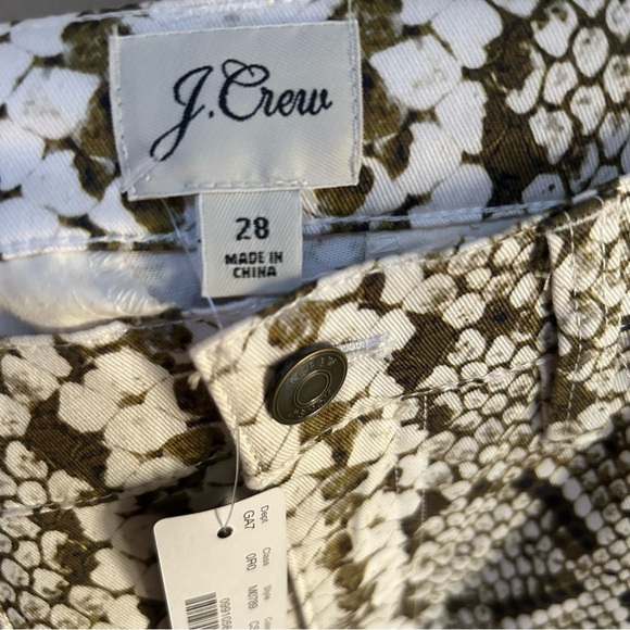J Crew ~new ~Kickout Crop High Rise Pants in Green Snakeskin size 28 - Picture 4 of 16
